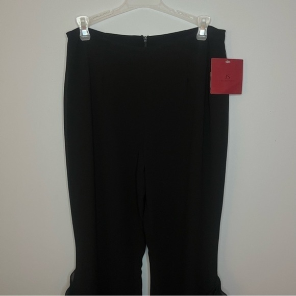 JS Collections Spanish Ruffle Split Hem Lightweight Flare Trousers Size 6 NWT - Picture 3 of 16